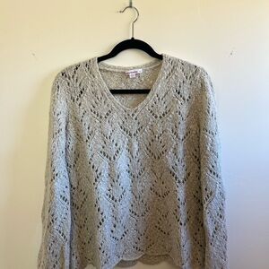 Vintage Sundance New Frontier Women's light grey V-Neck Sweater